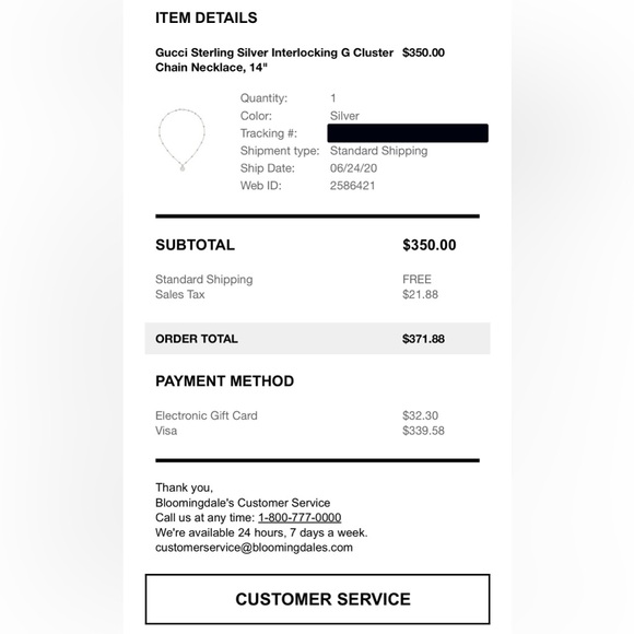 Gucci Sterling Silver Interlocking G Cluster Chain Necklace, 14" - Picture 5 of 5